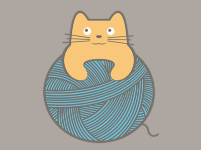 Elmer, the cat cat illustration letterpress wool