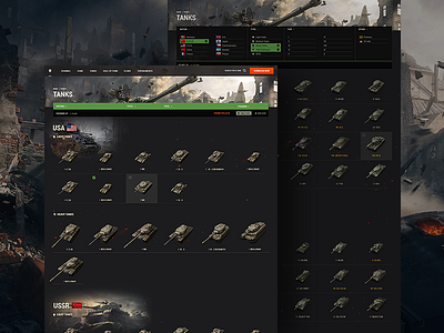 World of Tanks: Tankopedia filters games grid portal system tanks ui ux world of tanks wot