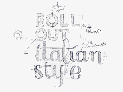 Roll out Italian style! calligraphy design draft italy lettering logo process sketch tanks wargaming wip wot