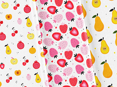 Fruits and berries pattern textile