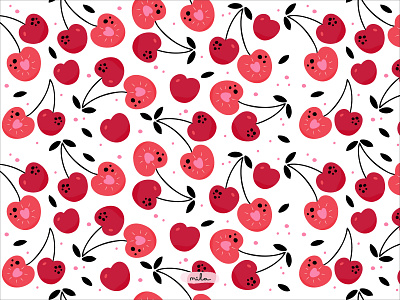 Cute cherry pattern wrapping paper