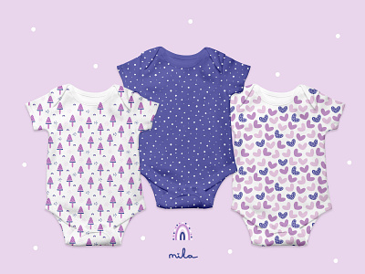 Cute seamless patterns collection Very Peri colors