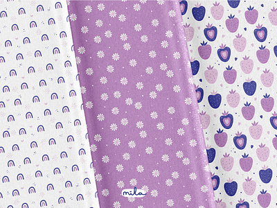 Cute seamless patterns collection Very Peri colors