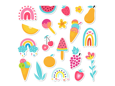 Bright summer stickers