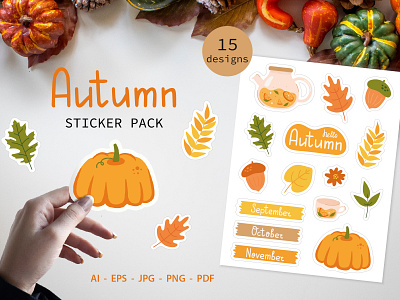 Autumn stickers bundle