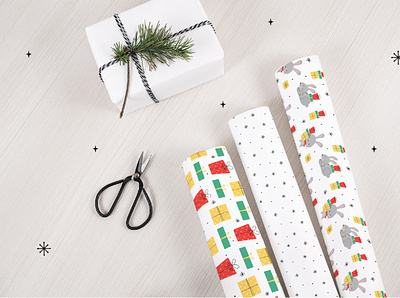 Christmas patterns collection child wrapping paper