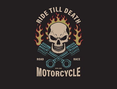 Ride Till Death design graphic design illustration motorcycle motorcycle club old school tattoo retro rider t shirt design traditional tattoo vector vintage