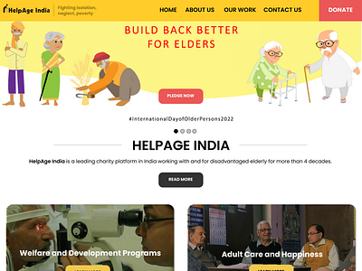 HelpAge India Landing Page dailyui design landingpage ui ux