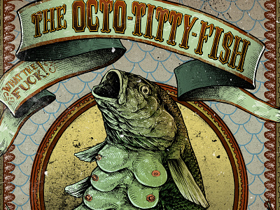 The Octo-Titty Fish design fish poster tits