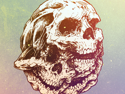 Colorful Skull Blob illustration skull