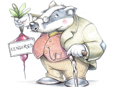 Mr Badger 2d art art character design colour pencil art design illustration logo