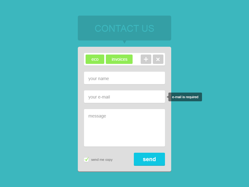 Flat Contact Form by Tomas Korosi on Dribbble