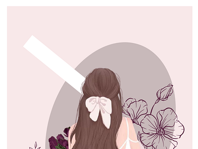 A beauty of girl graphic design illustration printable art