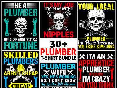 Plumber Custom T-Shirt Design Bundle best t shirt design bulk t shirt creative creative t shirt design design graphic design plumber t shirt plumber t shirt design pod quality t shirt t shirt t shirt design trendy trendy t shirt design tsd fahad typography typography t shirt unique shirt designs vector vector t shirt