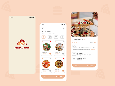 Pizza Joint app design icon ui ux