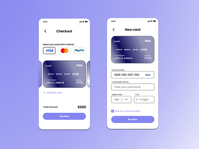 Credit Card Checkout app design illustration ui ux
