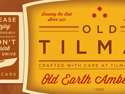Old Tilman beer design honor harrington label print
