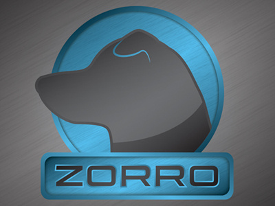 Zorro blue design dog logo technology zorro