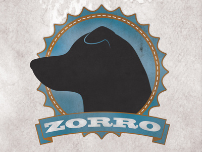 Zorro II design dog logo rustic western zorro