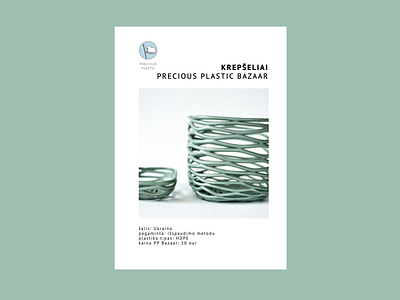 Precious Plastic Lithuania. Krepšeliai. design editorial graphic design layout product design