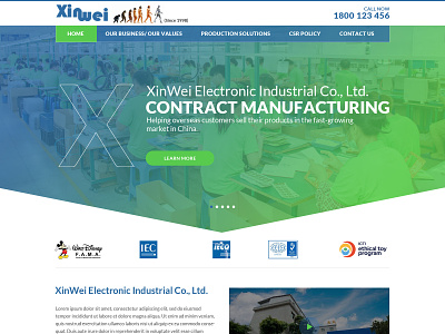 Website UI Design for Contract Manufacturing design figma ui ux webdesign website