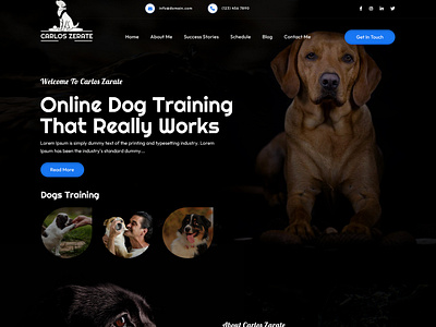 Online Gog Training Web Design 3d animation branding dog web design graphic design landing page logo motion graphics ui