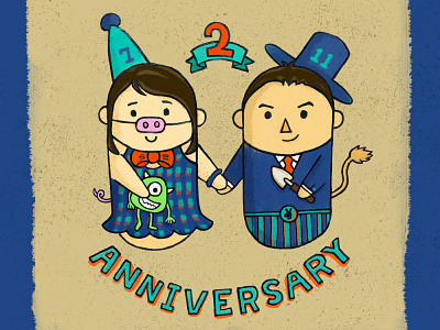 Happy Anniversary anniversary couple forever graphic design illustration love