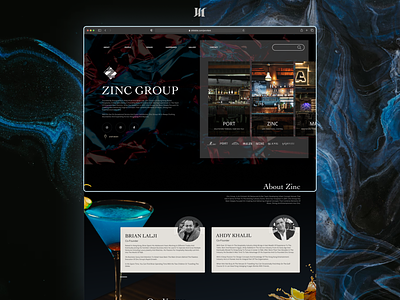 Zinc Group - Nightclub & Restaurant Web Landing Page app design ui ux