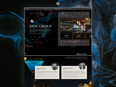 Zinc Group - Nightclub & Restaurant Web Landing Page