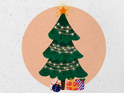 Christmas tree christmas holidays illustration procreate tree