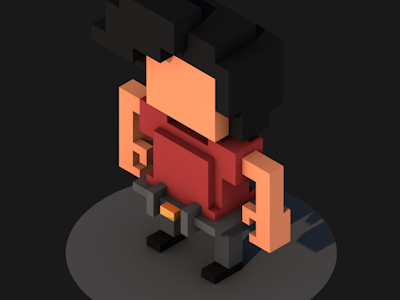 Little Marcus isometric low poly c4d voxel