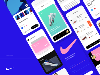 NIKE APP DESIGN artist blue clean design freelancer interactive interface layout light nike nike running profile shoes