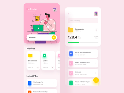 File Manager artist clean design file manager freelancer illustraion interactive layout light ping profile