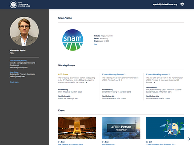 Private dashboard for corporate executives