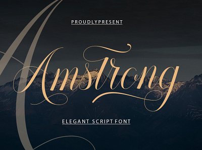 Amstrong app design icon illustration logo script typography vector