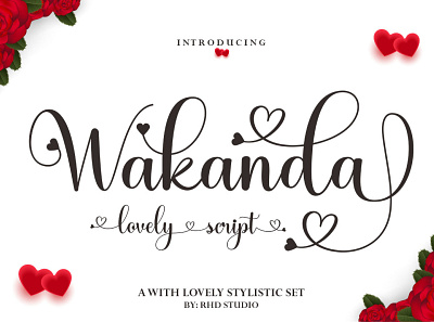 Wakanda app design illustration logo script typography vector