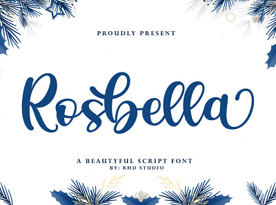 Rosbella app design illustration logo script typography vector