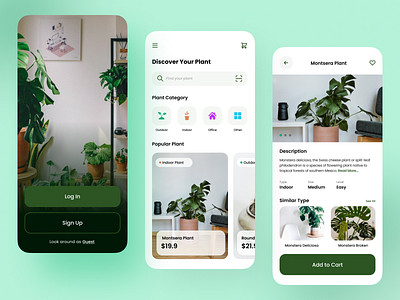 Plant shop mobile application app app design flat design plant plant mobile app plant mobile applicaiton plant shopping ui