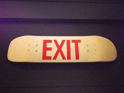 Exit Sign pdx signage skateboarding