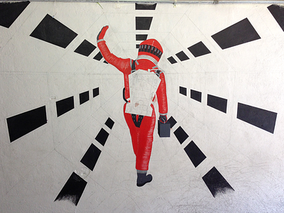 2001: A Space Odyssey Mural WIP 2001 graffiti kubrick mural pdx portland