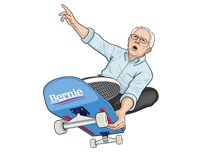 Bernie Shreds bernie sanders feel the bern skateboard