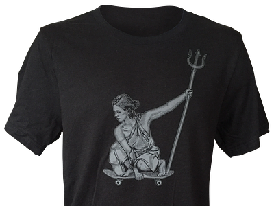 'Her City' T-shirt discharge print goddess her city pdx portland portlandia shirt skateboard statue woman