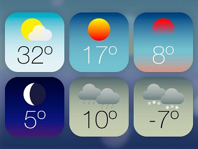 iOS 7 Weather Icons