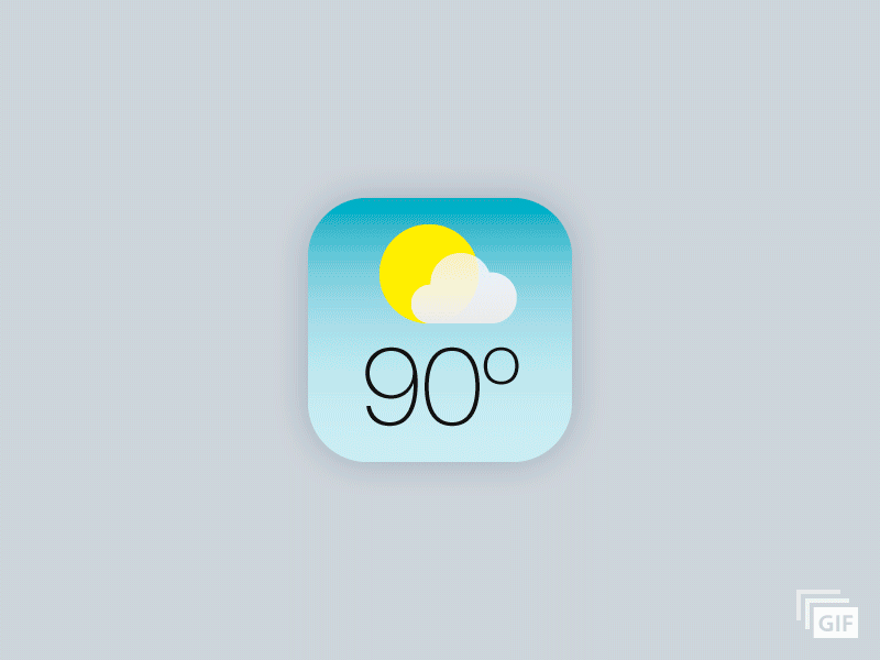 Animated iOS 7 Weather Icons apple design flat icon illustration ios7 iphone live weather