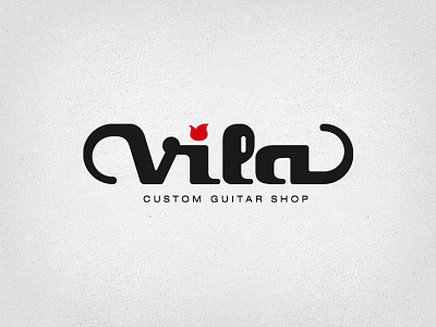 Vila Guitars Logo - Plain custom electric guitar headstock inlay logo luthier shop solidbody