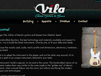 Vila Guitars - Website custom electric googie guitar logo luthier solidbody vector website