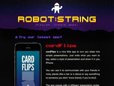 Robot:String Site apps game logo photoshop responsive robot:string site studio web