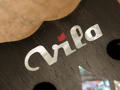 Vila Guitars Logo - Nacre application custom electric final guitar headstock inlay logo luthier mother of pearl nacre solidbody vector