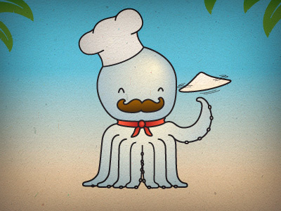 Pizza Octopus illustration mascot octopus pizza