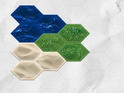 Preliminary Board Tiles Test android board game hexagon ipad iphone plain sand sea strategy tile